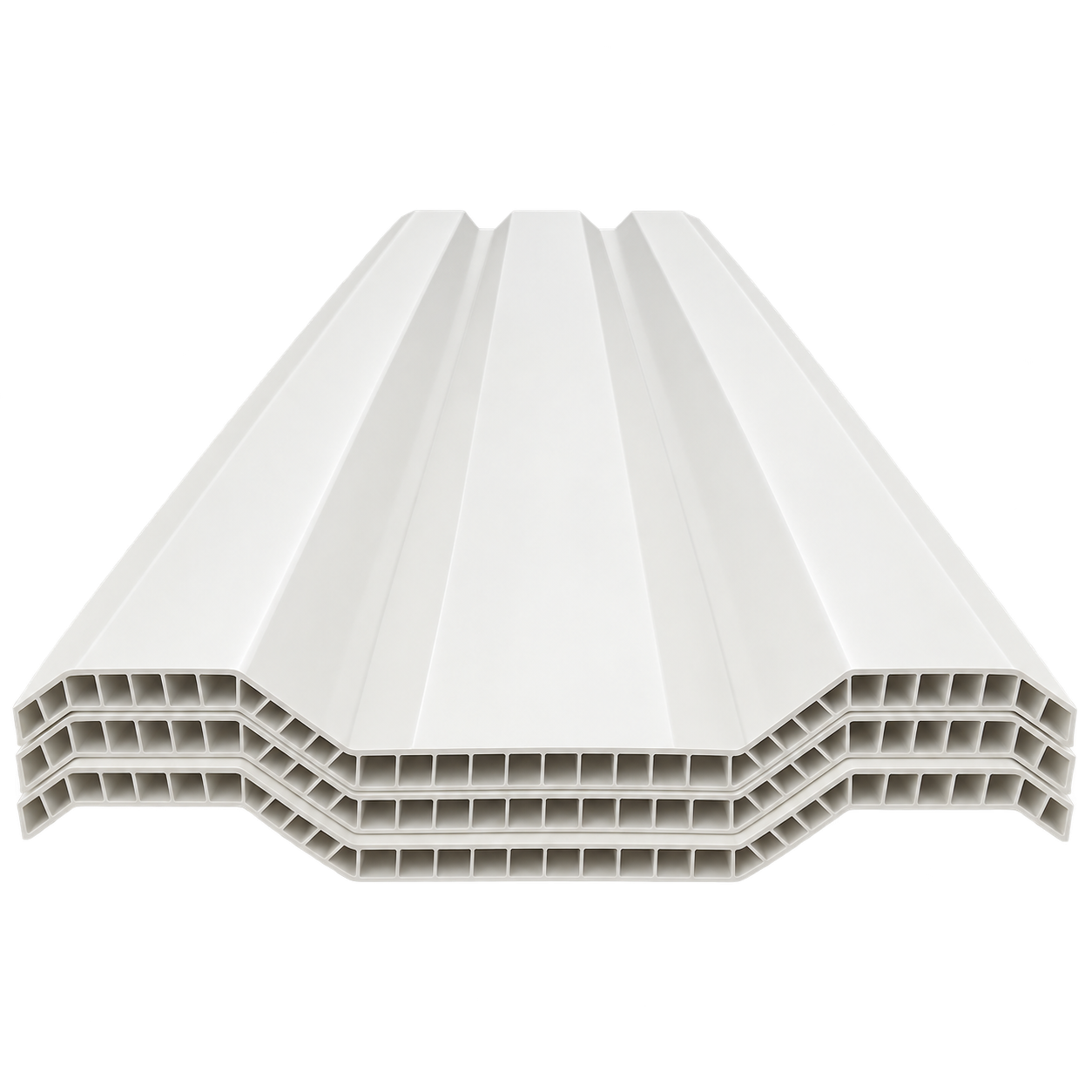 Visualización conceptual del panel hueco PVC blanco